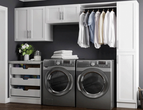 Solid wood shaker style laundry cabinets HLC001